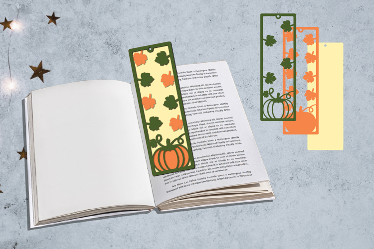 Fall Bookmarks Papercut Layered - Pumkin Bookmarks