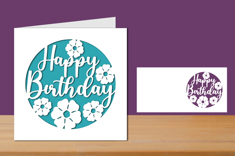 Happy Birthday Papercut Card, Birthday Card, Folded Card
