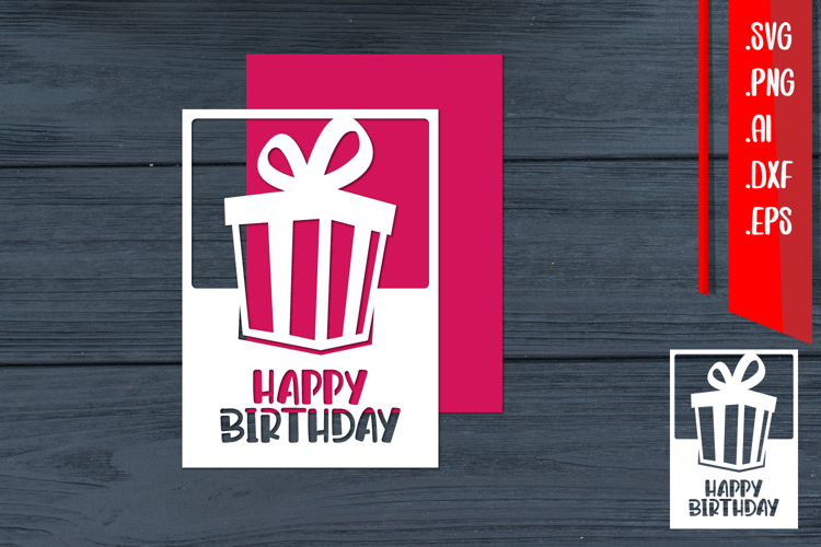 Birthday Card, Birthday Template, Happy Birthday, Gift Box