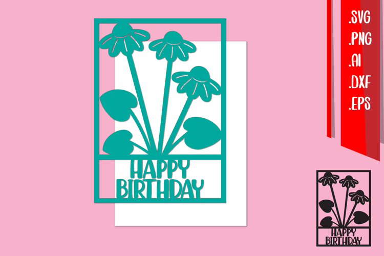 Happy Birthday Template, Birthday Paper cut, Birthday Card
