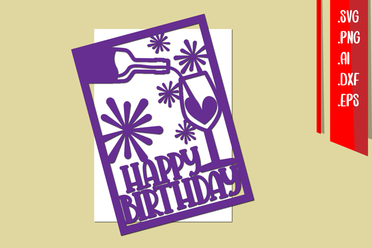 Happy Birthday Paper cut, Birthday Cut Files, Birthday Card