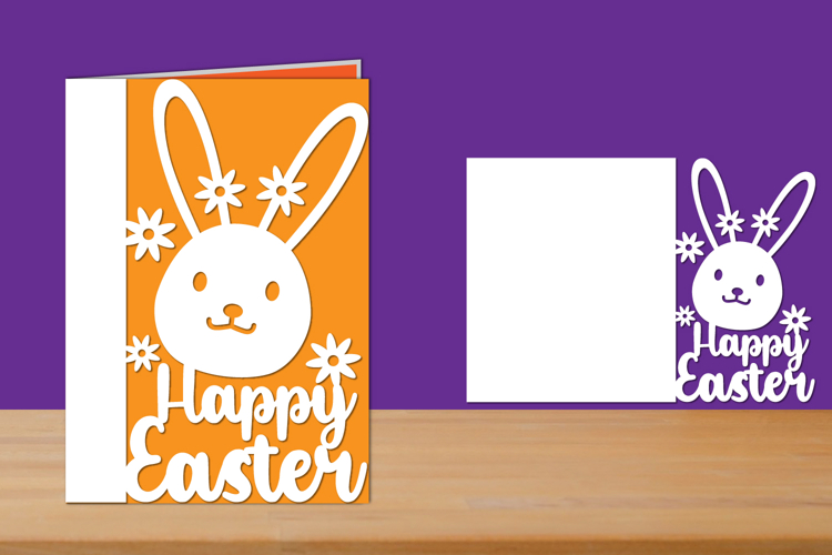 Happy Easter Papercut Card, Easter Folded Card
