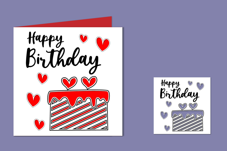 Happy Birthday Print and Cut Card