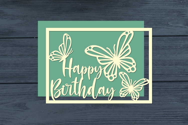 Happy Birthday Butterfly Cut Files