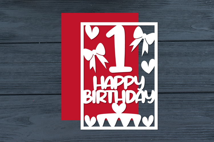 First Birthday Papercut Card, 1st Birthday