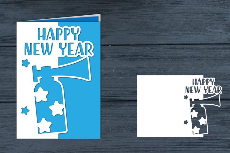 Happy New Year Card , New Year Papercut