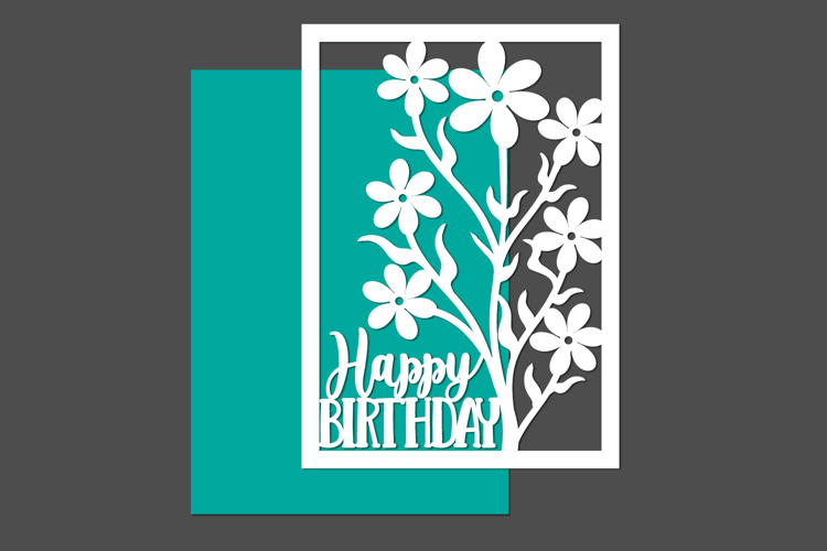 Happy Birthday Flowers Cut files