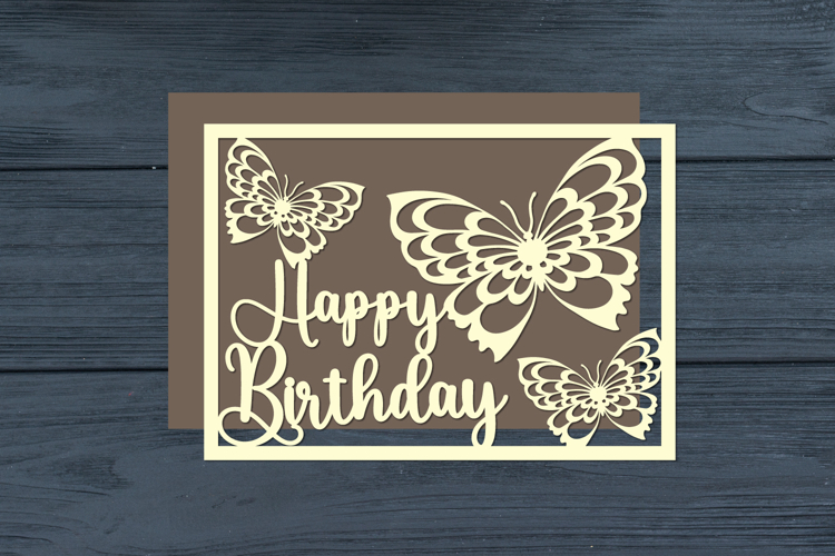 Happy Birthday Butterfly Cut Files