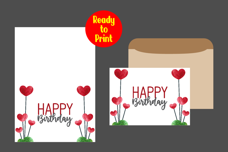 Birthday Card Watercolor Printable