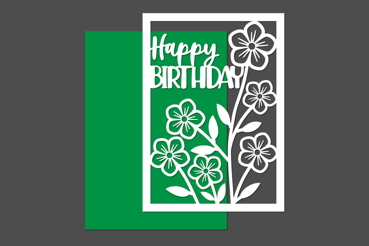 Happy Birthday Flowers Cut files