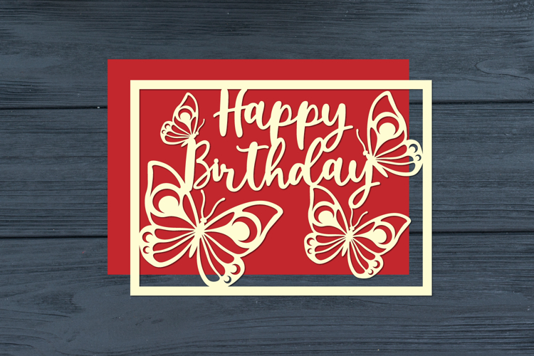 Happy Birthday Butterfly Cut Files