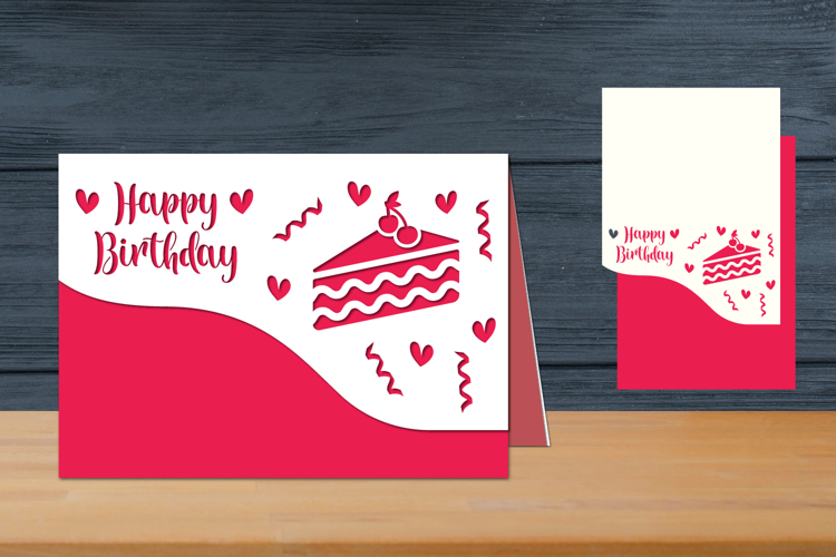 Birthday Card Folded, Happy Birthday Papercut