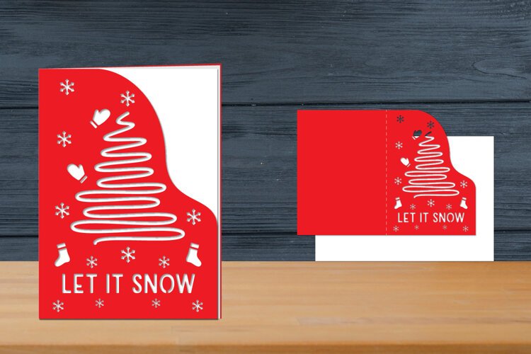 Let it snow, Christmas Card Template example image 1