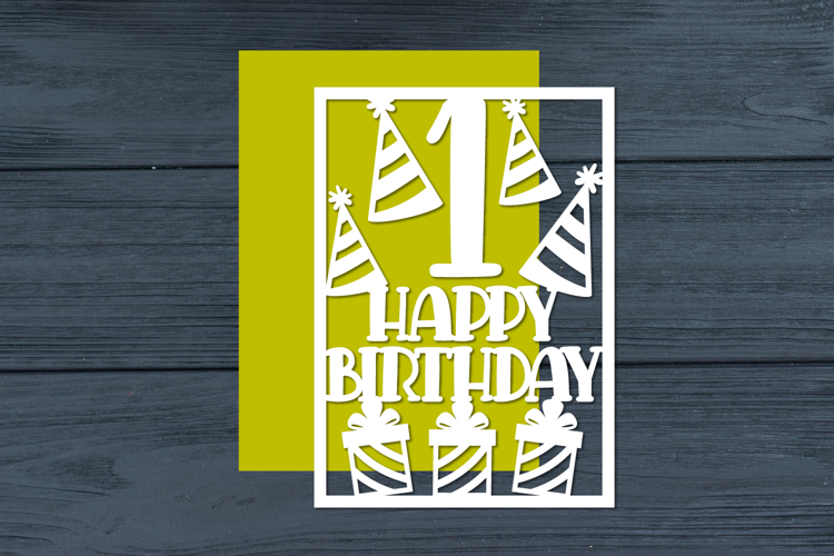 First Birthday Papercut Card, 1st Birthday