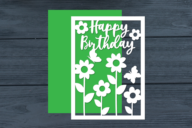 Happy Birthday Flowers Cut files