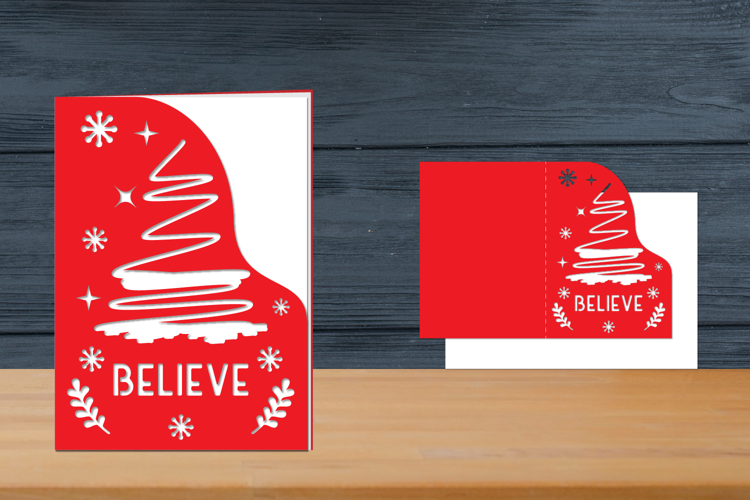 Christmas Card Template Papercut