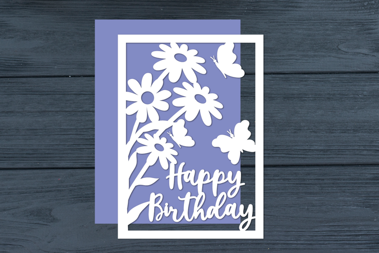 Happy Birthday Flowers Cut files