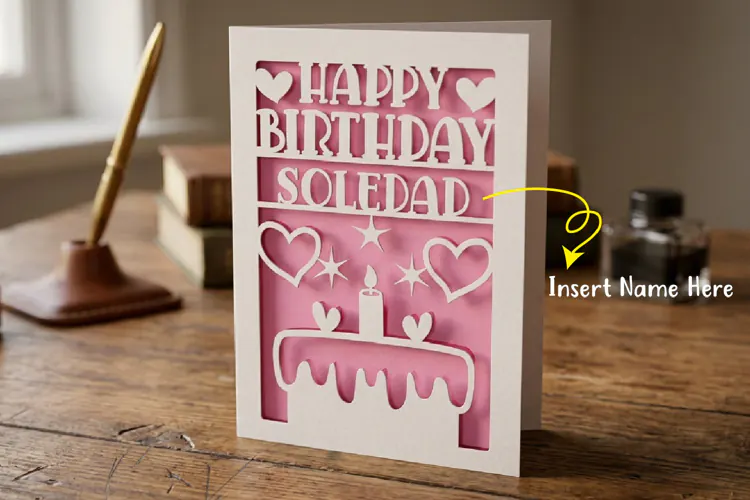 Personalized Birthday Card Papercut Cricut Project