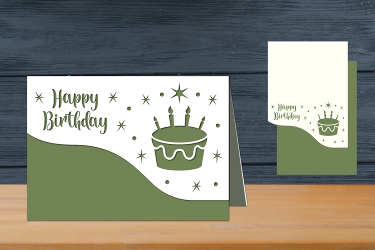 Birthday Card Folded, Happy Birthday Papercut