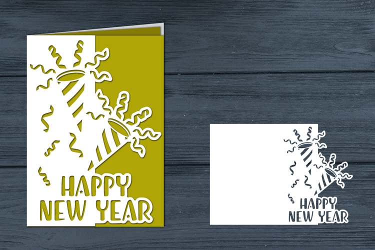 Happy New Year Card , Happy New Year Papercut
