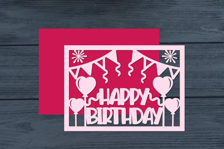 Birthday Papercut Card, Happy Birthday Template