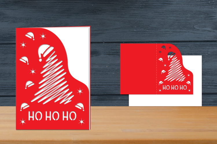 Hohoho Christmas Card Template Papercut