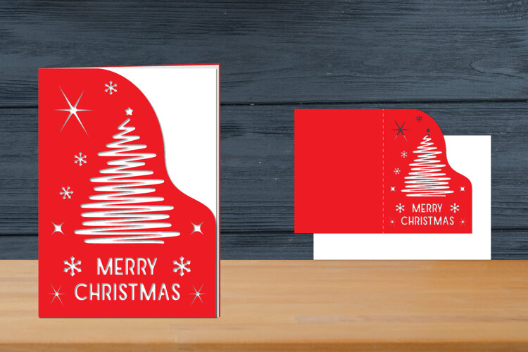 Christmas Card Template Papercut example image 1