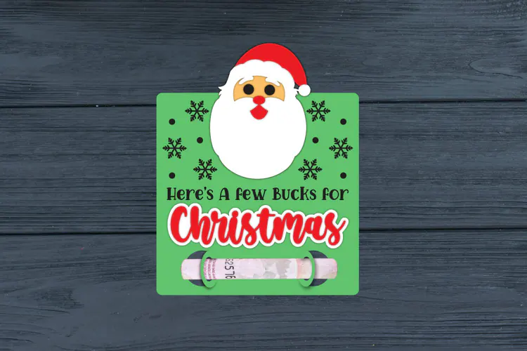 Christmas Money Gift Holder Papercut, Layered Money Cards