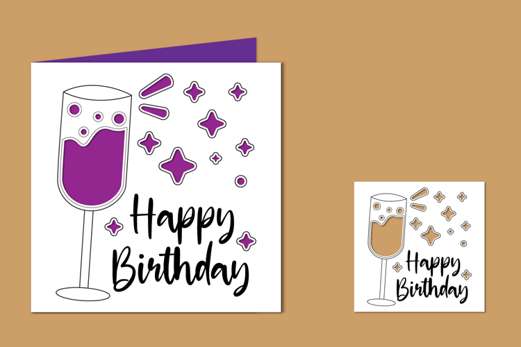 Happy Birthday Print and Cut Card