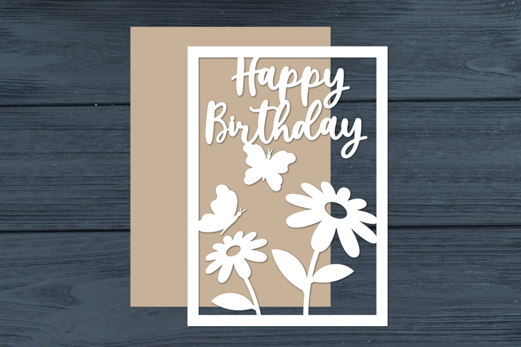 Happy Birthday Flowers Cut files