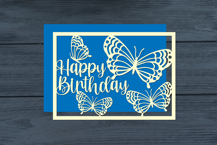 Happy Birthday Butterfly Cut Files