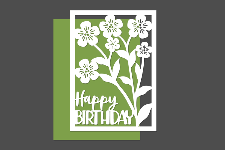 Happy Birthday Flowers Cut files