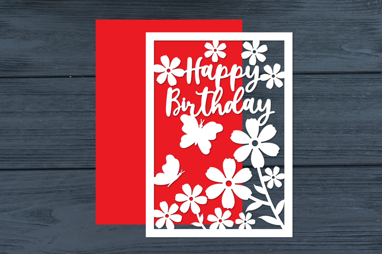 Happy Birthday Flowers Cut files