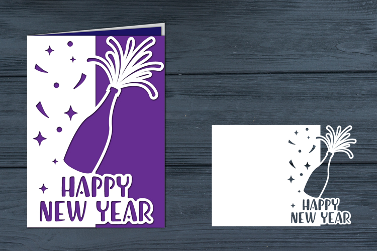 Happy New Year Card , Happy New Year Papercut