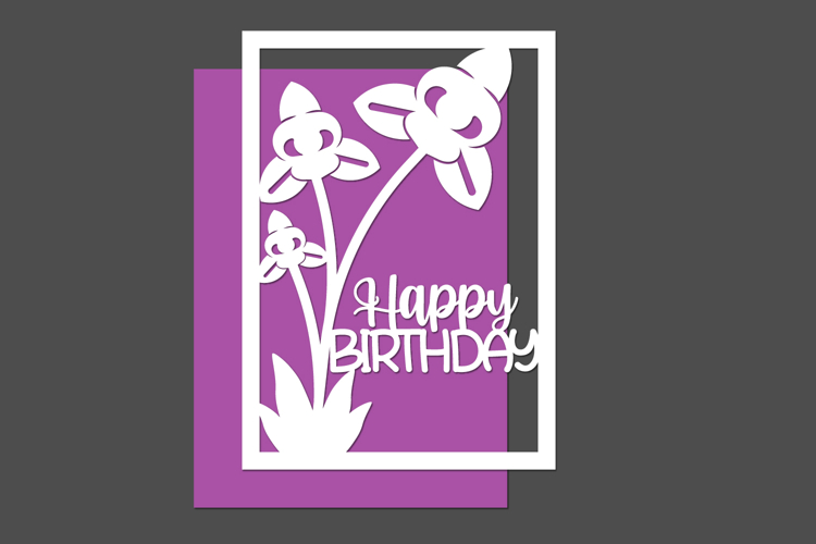 Happy Birthday Flowers Cut files
