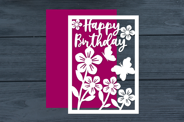 Happy Birthday Flowers Cut files