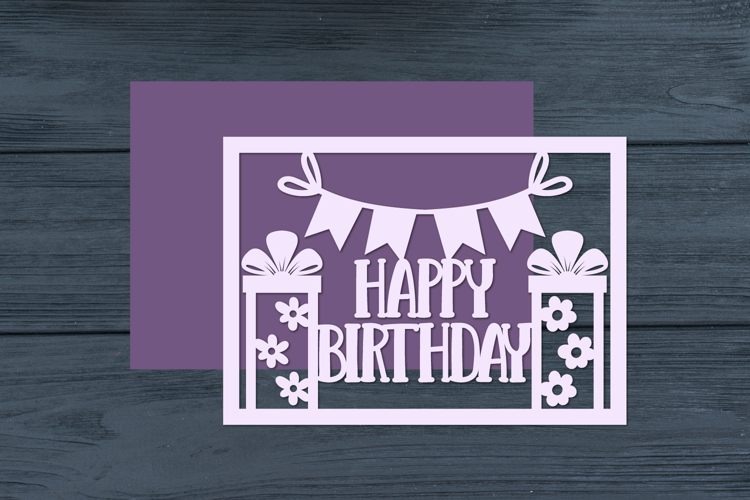Birthday Papercut Card, Happy Birthday Template