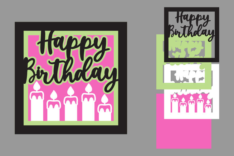 Happy Birthday Layered Papercut, Birthday Card Layered