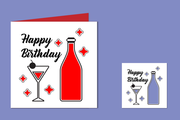 Happy Birthday Print and Cut Card