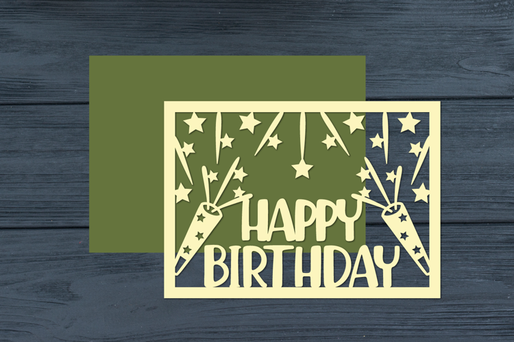 Birthday Papercut Card, Happy Birthday Template