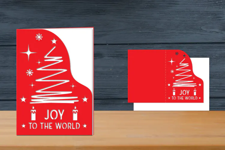 Christmas Card Template, joy to the world