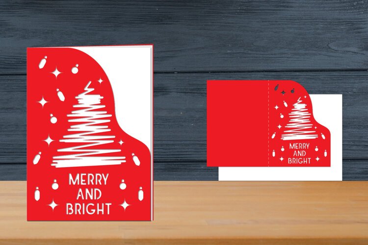 Merry and Bright, Christmas Card Template example image 1