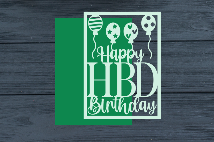 Happy Birthday card svg, HBD Card, HBD Papercut