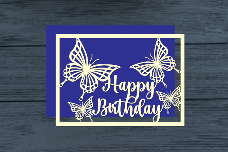 Happy Birthday Butterfly Cut Files