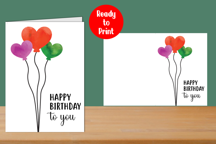 Happy Birthday to you Watercolor Printable Card