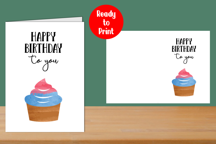 Happy Birthday to you Watercolor Printable Card