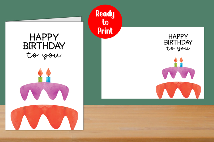 Happy Birthday to you Watercolor Printable Card