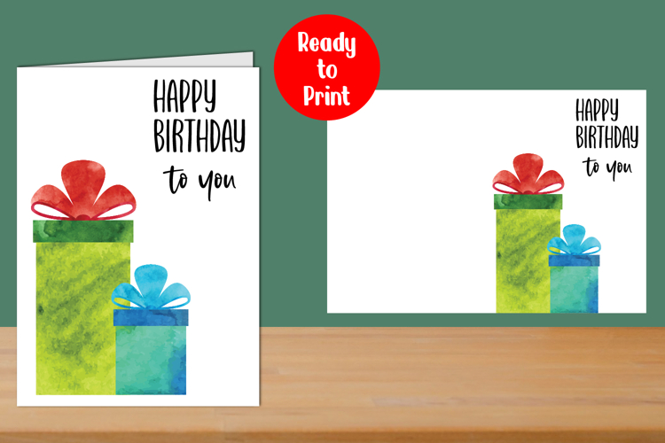 Birthday to you Watercolor Printable Card