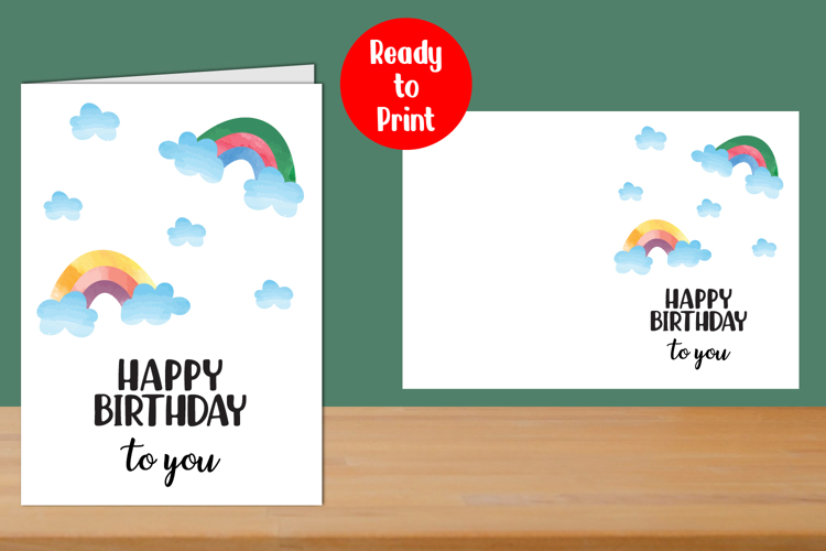 Birthday to you Watercolor Printable Card