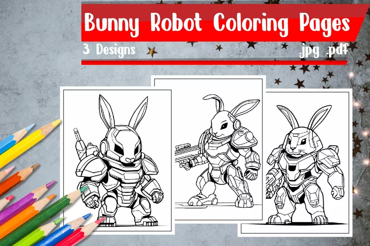 Bunny Robots Coloring Pages